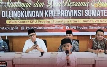 KPU Provinsi Sumatera Utara Gelar Doa Bersama dan Beri Santunan ke Anak Yatim