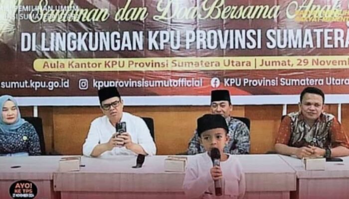 KPU Provinsi Sumatera Utara Gelar Doa Bersama dan Beri Santunan ke Anak Yatim