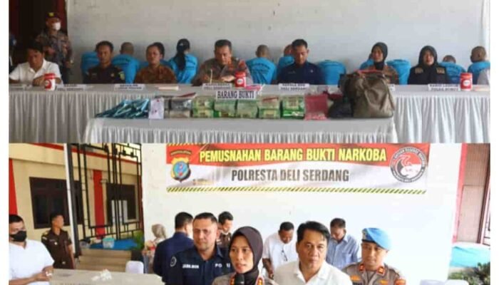 Polresta Deli Serdang Musnahkan Barang Bukti Narkoba Nilainya Sekitar Tujuh Miliar Rupiah