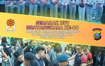 Semarak HUT Bhayangkara ke-80, Brimob Sumut Bagikan 1.000 Porsi Makan Gratis dan Gelar Pasar Murah untuk Warga di Car Free Day Medan