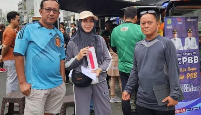 Olahraga Sambil Tunaikan Kewajiban Pajak di Pojok PBB dan Samsat Keliling CFD Kota Medan