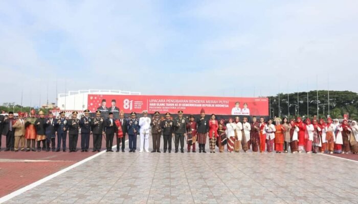 Kapolda Sumut Hadiri Upacara HUT ke-81 RI di Lapangan Astaka