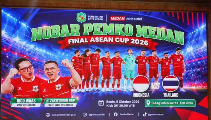 Indonesia Juara FIFA ASEAN Cup 2026, Gemuruh Nobar Bareng Wali Kota Medan Pecah di Gedung TP PKK